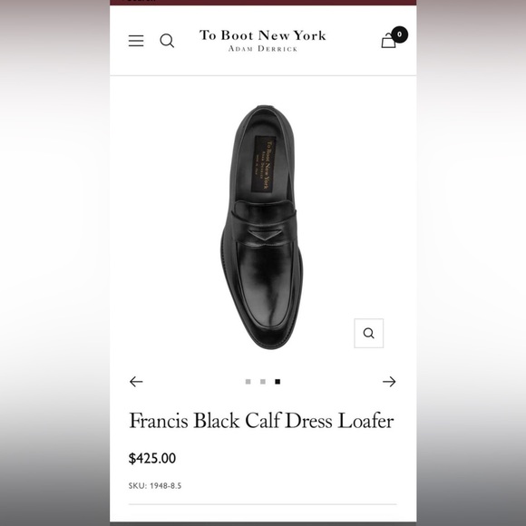 To Boot New York Adam Derrick “Francis Calfskin Dress Loader” - Picture 2 of 6